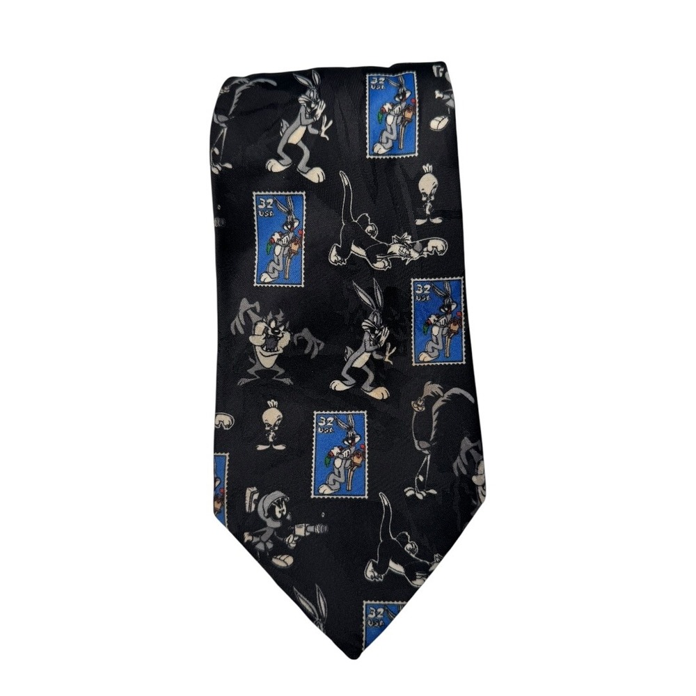 Looney Tunes Stamp Collection Necktie 1997 Warner Bros Novelty Tie A20Q
